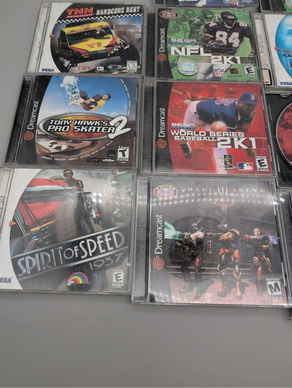 Sega Dreamcast Game Lot - NBA 2K1, NFL 2K1, Tony Hawk's Pro Skater 2, Spirit of